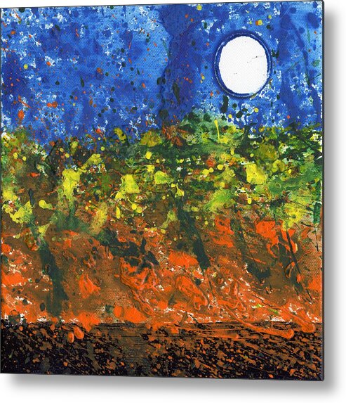 Moon Metal Print featuring the painting Moon Over Philo by Phil Strang