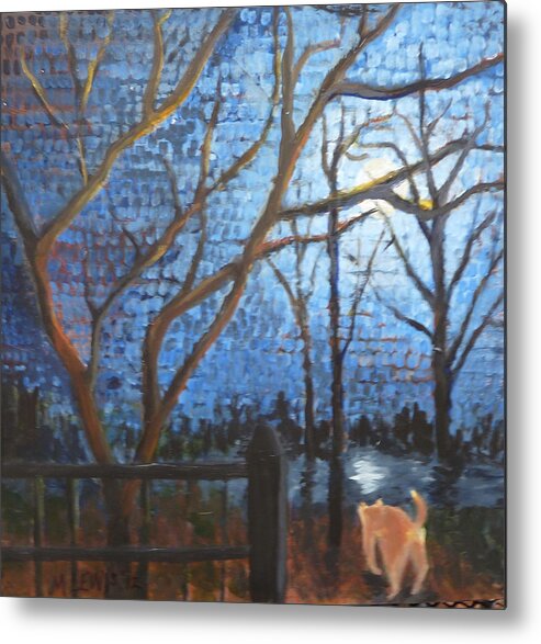 Moonlight Metal Print featuring the painting Moon Series 3 by Melanie Lewis