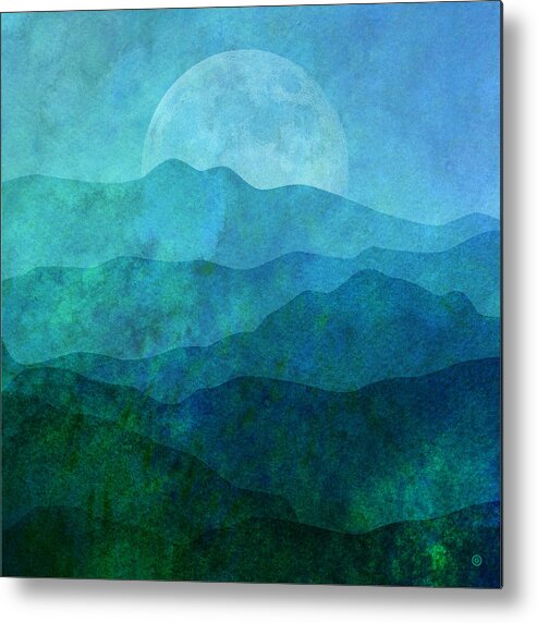 Gary Grayson Metal Print featuring the digital art Moonlight Hills by Gary Grayson