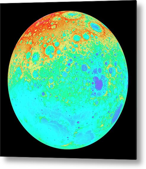 Moon Metal Print featuring the photograph Moon's Northern Hemisphere by Nasa/gsfc/dlr/asu/science Photo Library