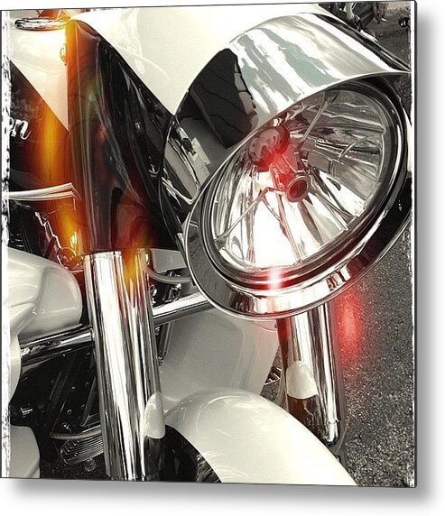 Custom Metal Print featuring the photograph #motorcycle #motorcycles by Mike Maher