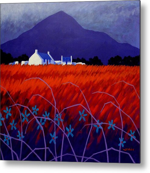 Landscape Metal Print featuring the painting Mountain View by John Nolan