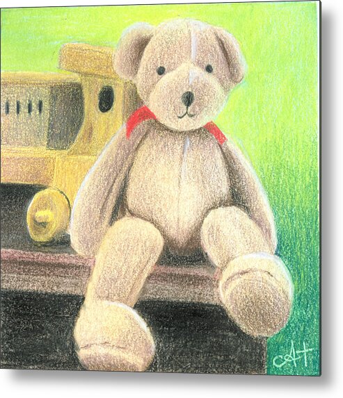 Teddy Metal Print featuring the drawing Mr Teddy by Ana Tirolese