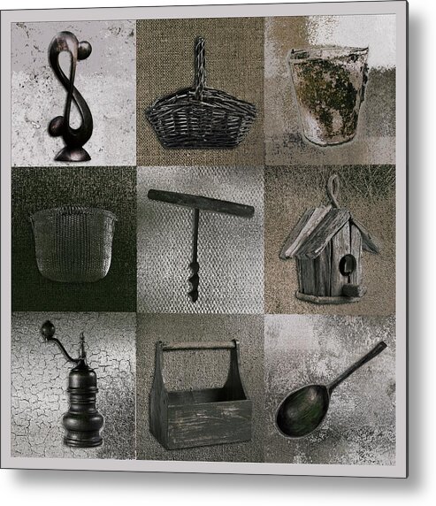 Beige Metal Print featuring the digital art Multi Home decor - 01v2f4c by Variance Collections