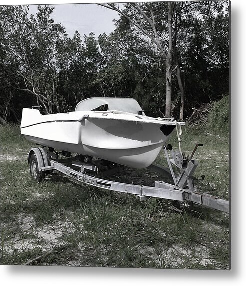 Styeve Sperry Mighty Sight Atudio - Photo Art Nautical - Boats - Speed Boat Water Craft Metal Print featuring the photograph My New Boat by Steve Sperry