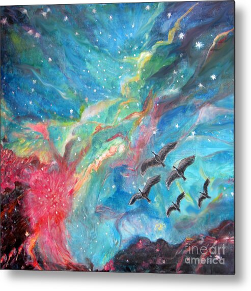 Galaxy Metal Print featuring the painting My Universe by Sarabjit Singh