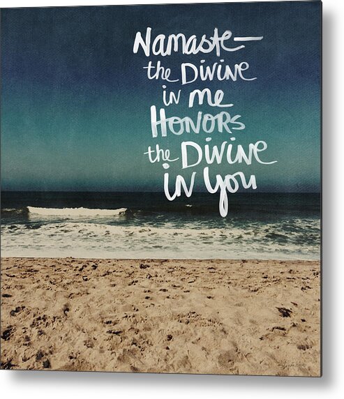 Namaste Metal Print featuring the photograph Namaste Waves by Linda Woods