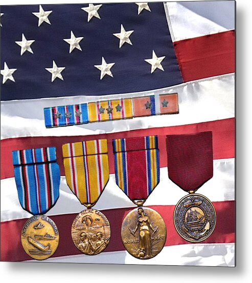 Us Navy Metal Print featuring the photograph Navy Medals by Jamieson Brown