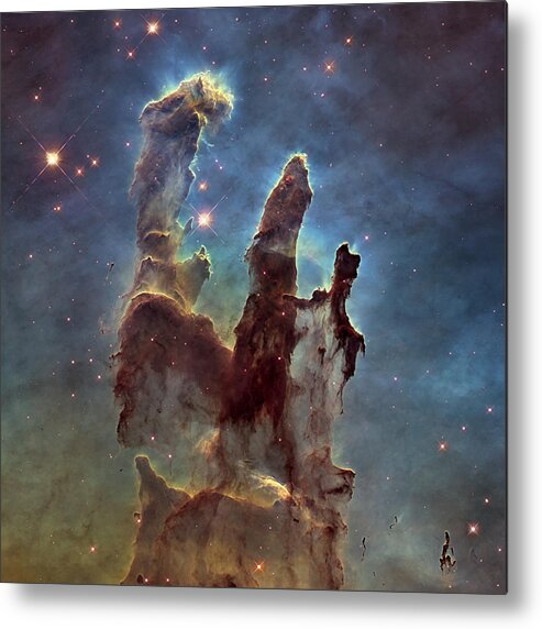 3scape Metal Print featuring the photograph Hubble Pillars of Creation HD Square by Adam Romanowicz