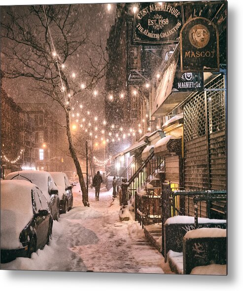 Nyc Metal Print featuring the photograph New York City - Winter Snow Scene - East Village by Vivienne Gucwa