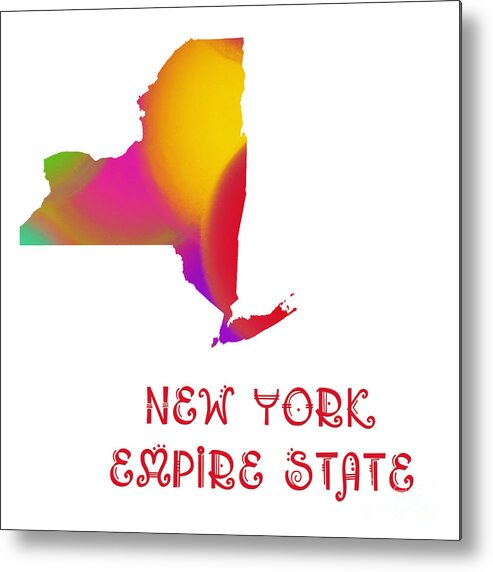Andee Design Metal Print featuring the digital art New York State Map Collection 2 by Andee Design