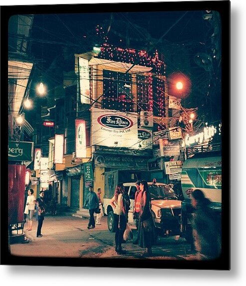 Beautiful Metal Print featuring the photograph Night In Thamel by Raimond Klavins