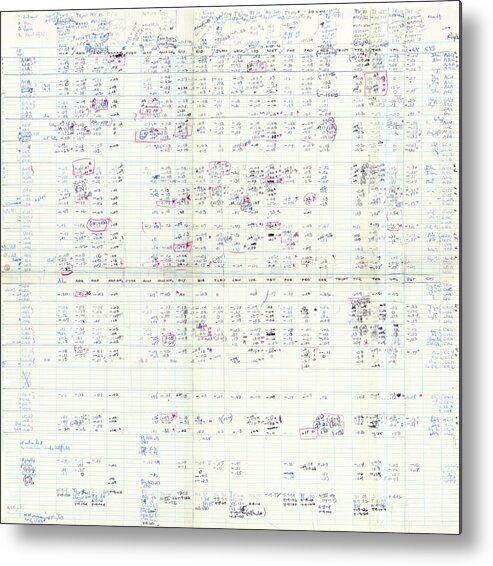 Genetic Code Metal Print featuring the photograph Nirenberg's Genetic Codon Table by National Library Of Medicine