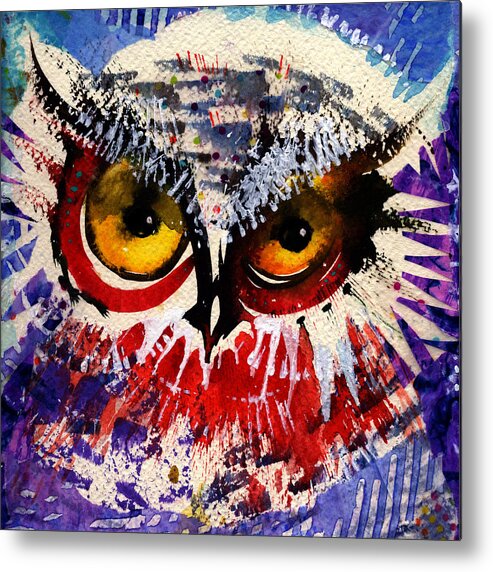  Owl Metal Print featuring the painting Oh Hush by Laurel Bahe