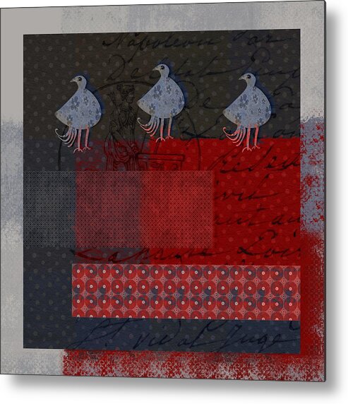 Birds Metal Print featuring the digital art Oiselot - 106161103-12a by Variance Collections