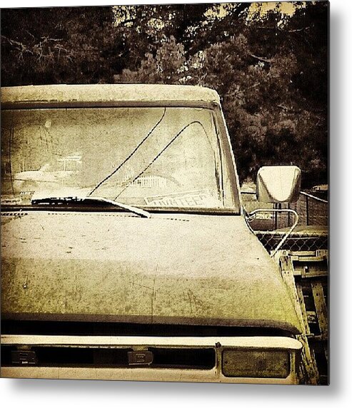 Sepia Metal Print featuring the photograph Old Blue by Niki Crawford