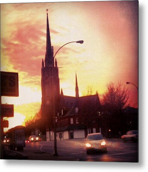 Church Metal Print featuring the photograph old Church At Sunset by Genevieve Esson