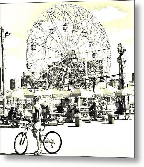 Captivating Metal Print featuring the photograph On The Boardwalk by Miki Torres