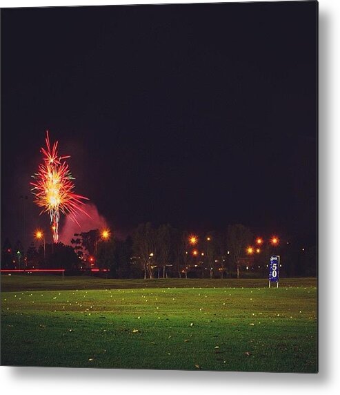  Metal Print featuring the photograph One More Shot Of The Fireworks Because by Jamie Koppen