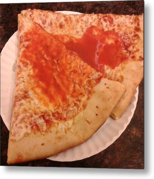 Instacool Metal Print featuring the photograph Pizza Meets Hot Sauce by Christopher M Moll