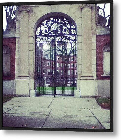  Metal Print featuring the photograph One Of The Gates At Harvard University by Tanya Pillay