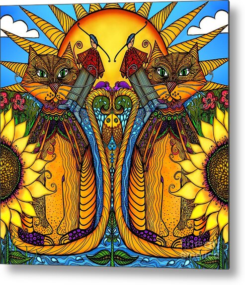 Cats Metal Print featuring the digital art One Splendid Day by Mary Eichert