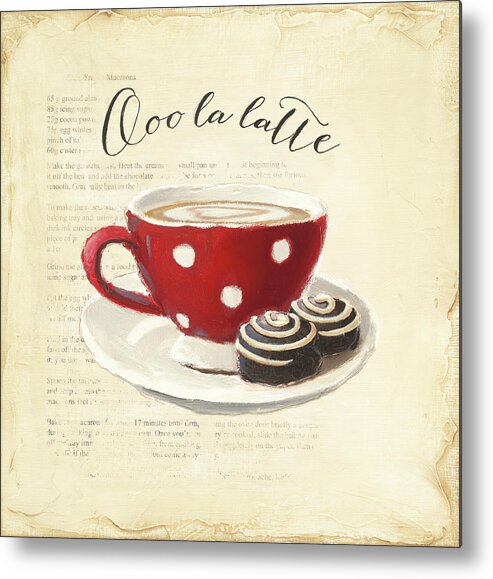 Aged Metal Print featuring the painting Ooo La Latte by Emily Adams