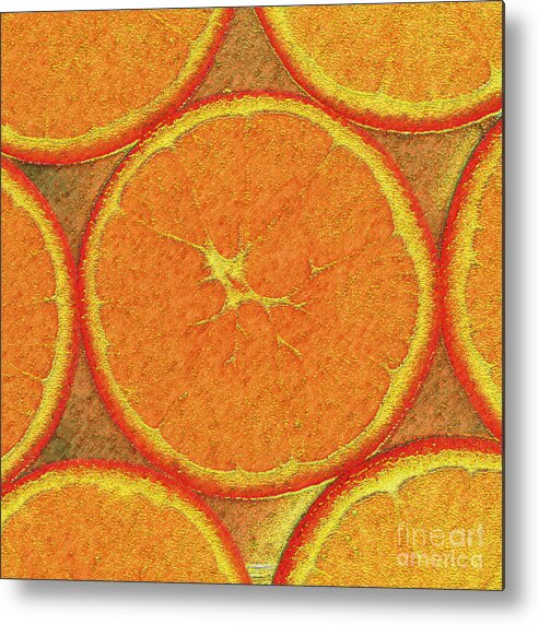 Design Metal Print featuring the mixed media Orange by Mando Xocco