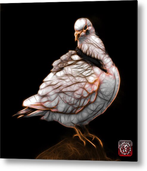 Pigeon Art Metal Print featuring the digital art Orange Pigeon Pop Art 5516 - FS - BB - Modern Animal Artist Jam by James Ahn