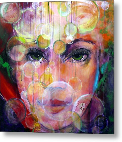 Bright Colors Metal Print featuring the painting Orbs by Jodie Marie Anne Richardson Traugott     aka jm-ART