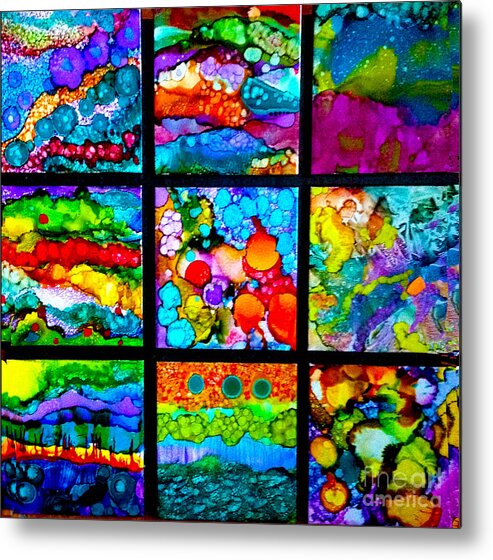 Alcohol Ink Metal Print featuring the mixed media Organics by Alene Sirott-Cope