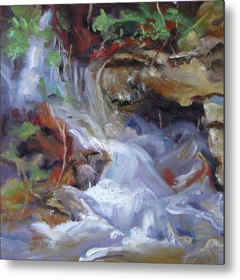 Rain Metal Print featuring the painting Osage Creek Waterfall by Vicki Ross