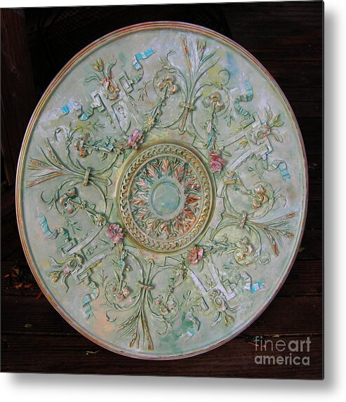 Medallion Metal Print featuring the painting Painted Entry Ceiling Medallion by Lizi Beard-Ward