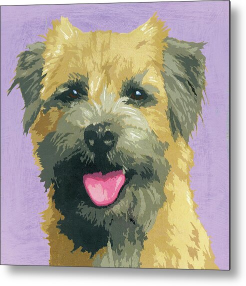 Animal Metal Print featuring the painting Painting Of Border Terrier Dog by Ikon Ikon Images