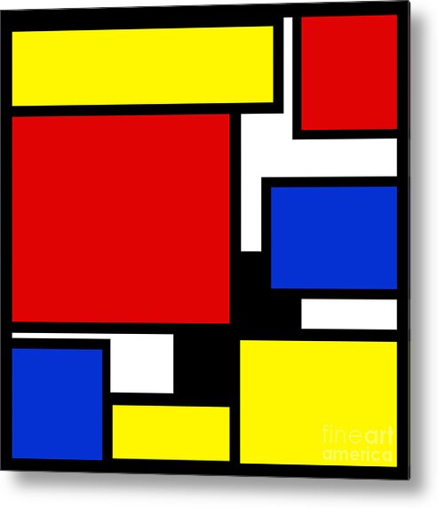 Andee Design Abstract Metal Print featuring the digital art Partridge Family Abstract 3 C Square by Andee Design