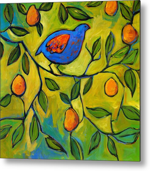 Etsy Done Metal Print featuring the painting Partridge in a Pear Tree by Patty Baker