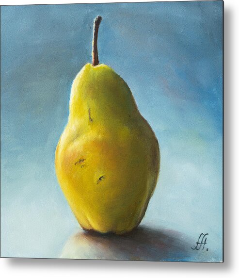 Pear Metal Print featuring the painting Pear by Anna Abramskaya