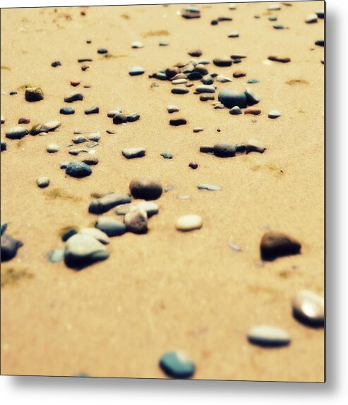 Nautical Metal Print featuring the photograph Pebbles on the Beach by Michelle Calkins