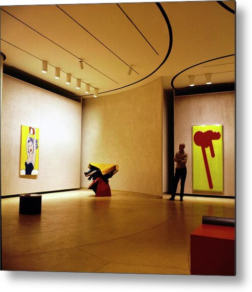 Architecture Metal Print featuring the photograph Philip Johnson In The Painting Gallery by Horst P. Horst
