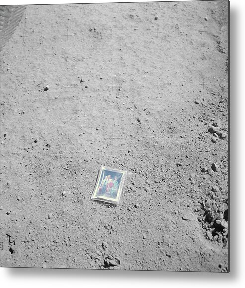Photograph Metal Print featuring the photograph Photograph Left On The Moon by Nasa/science Photo Library