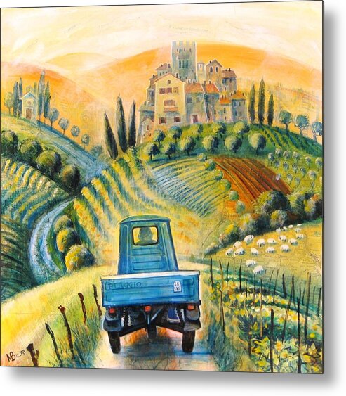 Italy Metal Print featuring the painting Piaggio by Mikhail Zarovny