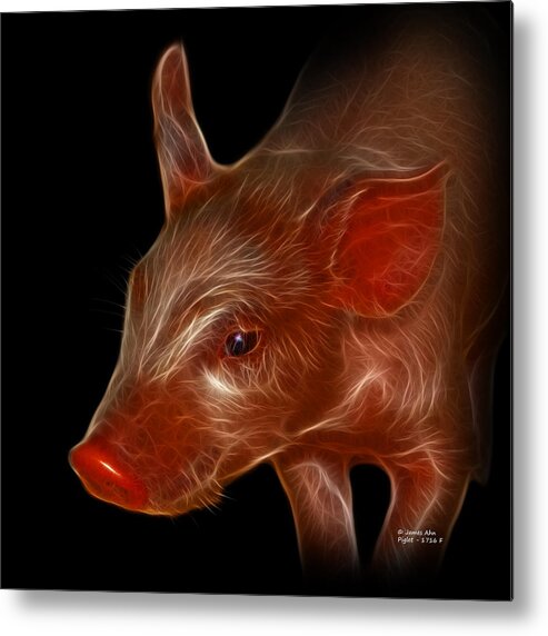 Pig Metal Print featuring the digital art Piglet 1716 F by James Ahn
