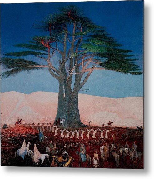 Tivadar Kosztka Csontvary Metal Print featuring the painting Pilgrimage to the Cedars of Lebanon by Tivadar Kosztka Csontvary