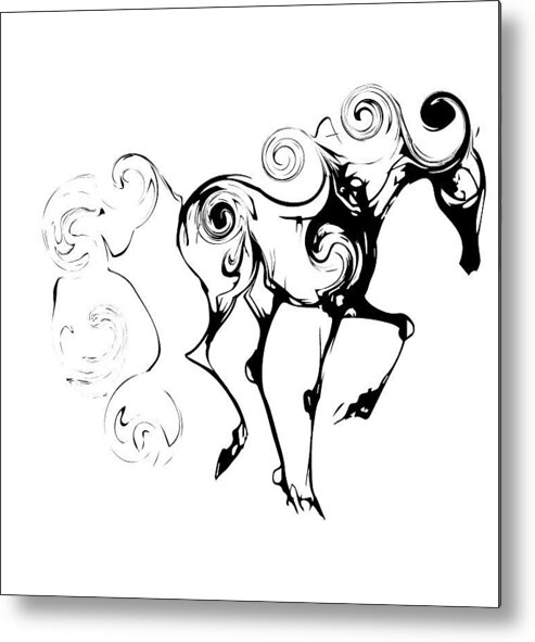 Horse Metal Print featuring the digital art Pin Swirl by Ellsbeth Page