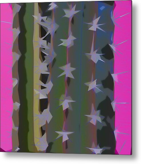 Cactus Metal Print featuring the photograph Pink and Green Cactus Collage by Carol Leigh