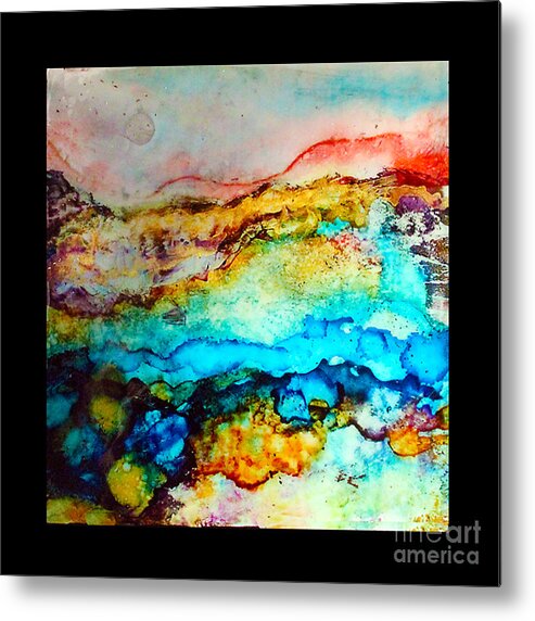Alcohol Ink Metal Print featuring the painting Pink Sunset by Alene Sirott-Cope