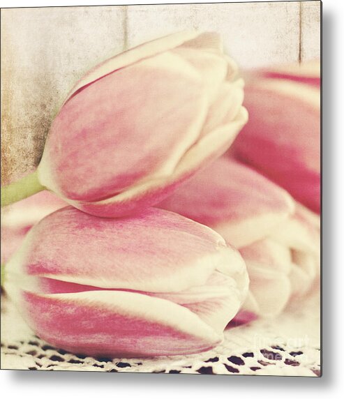 Tulips Metal Print featuring the photograph Pink Tulips by Pam Holdsworth