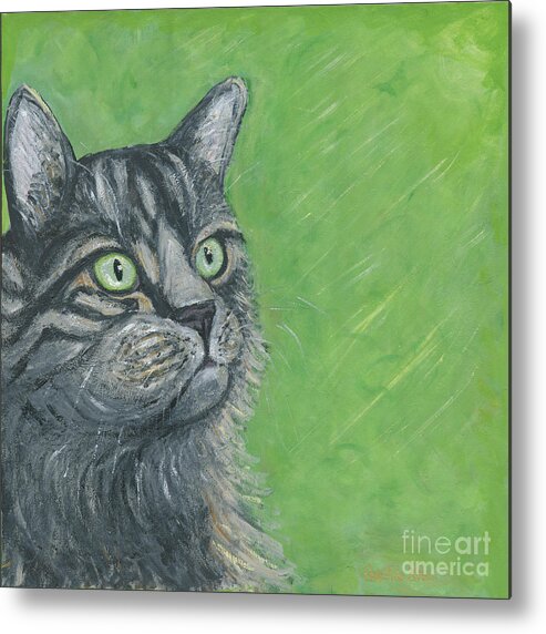 Cat Metal Print featuring the painting Pipers Hope by Ania M Milo