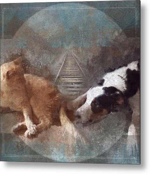 Dog Metal Print featuring the painting Play Train by Suzy Norris