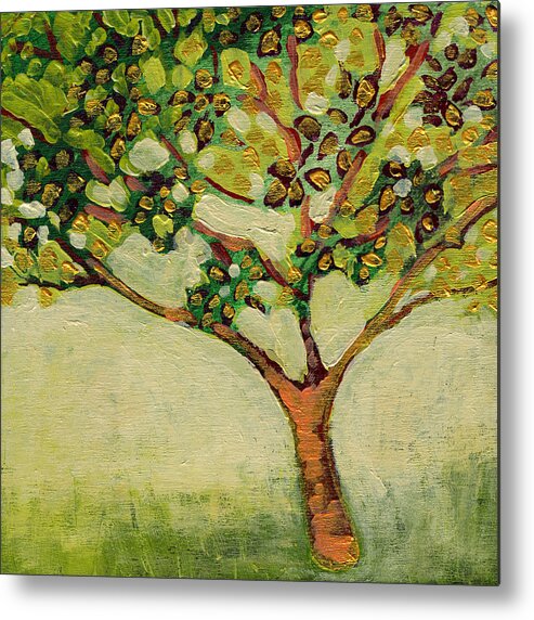 Tree Metal Print featuring the painting Plein Air Garden Series No 8 by Jennifer Lommers